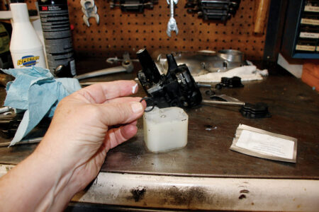 A hand holding the o-ring